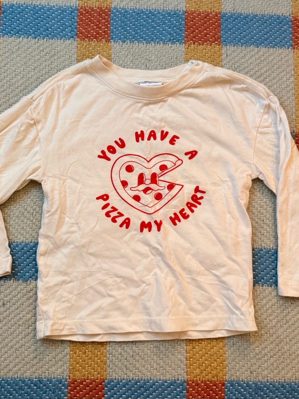 Hanna Andersson Valentine’s Day Long-Sleeve Tee with Red 'Pizza My Heart'